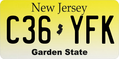 NJ license plate C36YFK