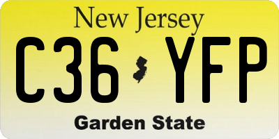 NJ license plate C36YFP
