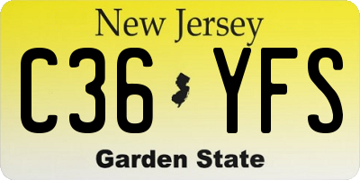NJ license plate C36YFS