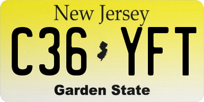 NJ license plate C36YFT