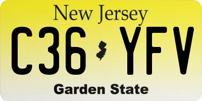 NJ license plate C36YFV