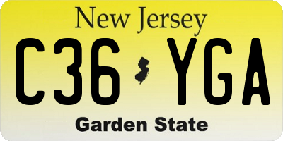 NJ license plate C36YGA