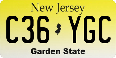 NJ license plate C36YGC