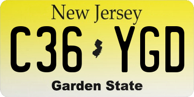 NJ license plate C36YGD