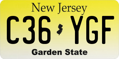 NJ license plate C36YGF
