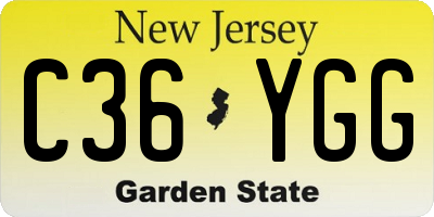 NJ license plate C36YGG