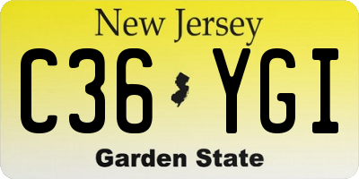 NJ license plate C36YGI
