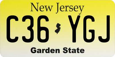 NJ license plate C36YGJ