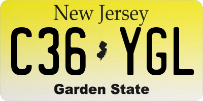 NJ license plate C36YGL