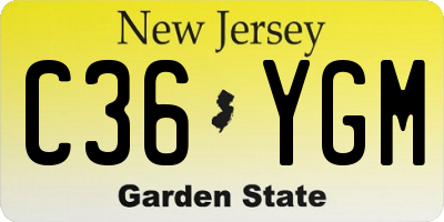 NJ license plate C36YGM