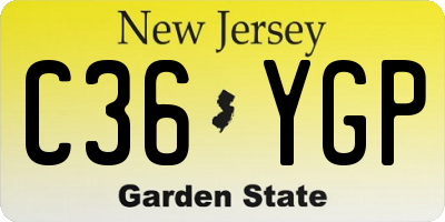 NJ license plate C36YGP