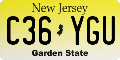 NJ license plate C36YGU
