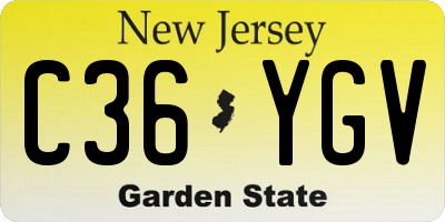 NJ license plate C36YGV