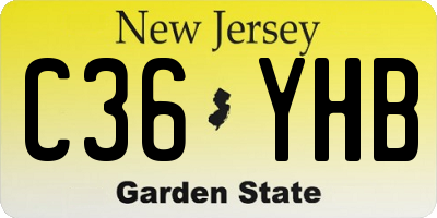 NJ license plate C36YHB