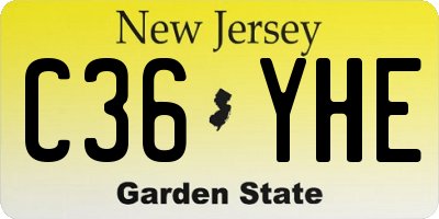 NJ license plate C36YHE