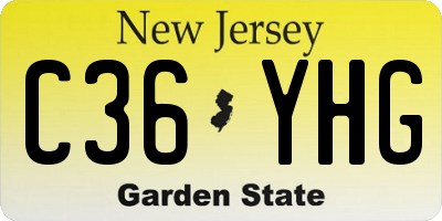 NJ license plate C36YHG