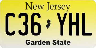 NJ license plate C36YHL