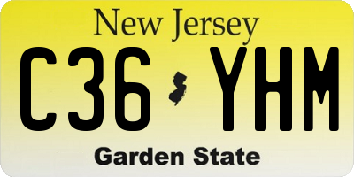 NJ license plate C36YHM