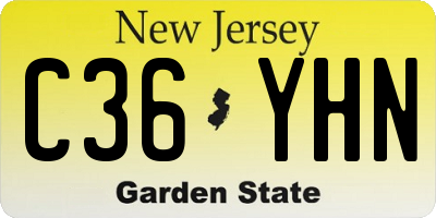 NJ license plate C36YHN