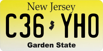 NJ license plate C36YHO