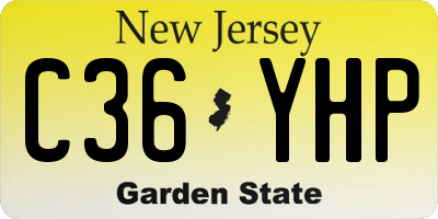 NJ license plate C36YHP