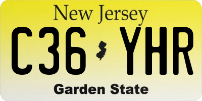 NJ license plate C36YHR
