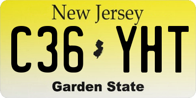 NJ license plate C36YHT