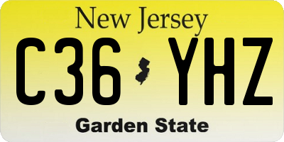 NJ license plate C36YHZ