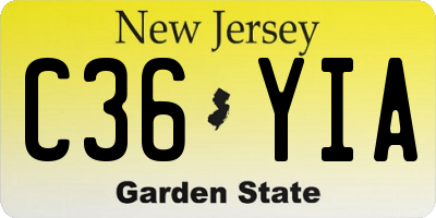NJ license plate C36YIA