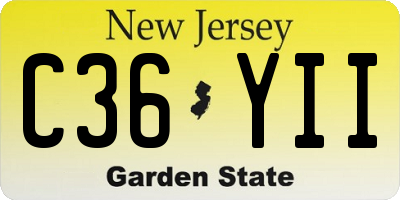 NJ license plate C36YII