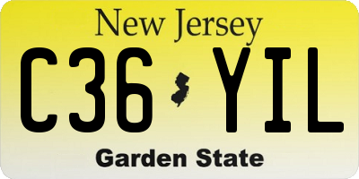 NJ license plate C36YIL