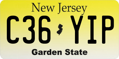NJ license plate C36YIP