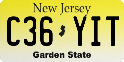 NJ license plate C36YIT