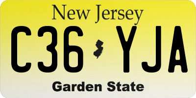 NJ license plate C36YJA