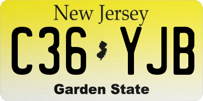 NJ license plate C36YJB