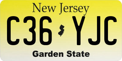 NJ license plate C36YJC