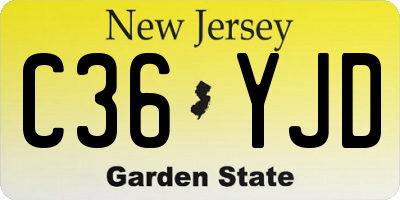 NJ license plate C36YJD