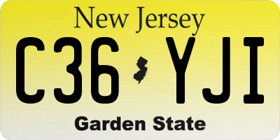 NJ license plate C36YJI