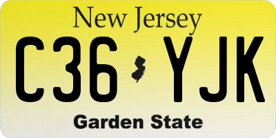 NJ license plate C36YJK