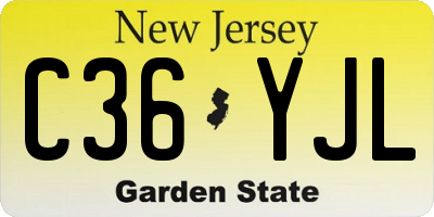 NJ license plate C36YJL