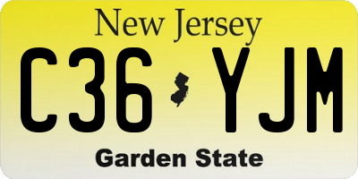 NJ license plate C36YJM