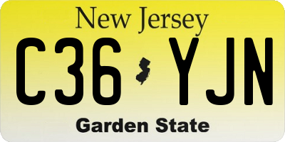 NJ license plate C36YJN