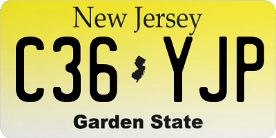 NJ license plate C36YJP