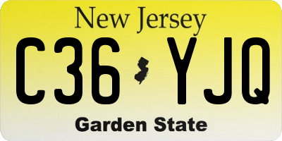 NJ license plate C36YJQ