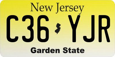 NJ license plate C36YJR