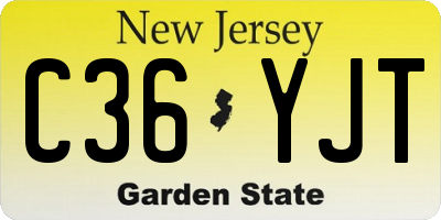 NJ license plate C36YJT