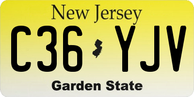 NJ license plate C36YJV
