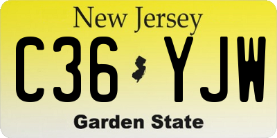 NJ license plate C36YJW