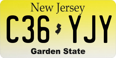 NJ license plate C36YJY