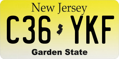 NJ license plate C36YKF